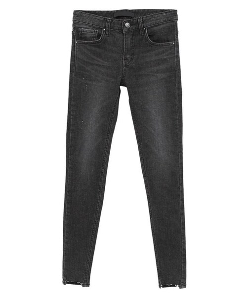 Dailyabout(デイリーアバウト)の「ベーシック裏起毛カッティングヘム スクラッチスキニー(P0000WLI)(デニムパンツ・レディース・25, 26, 27, 28, 29)」の1枚目の写真