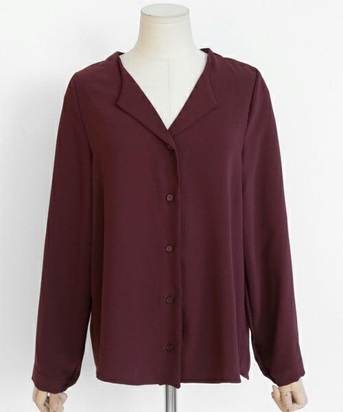 DHOLIC(ディーホリック)の「4COLORSオープンカラーブラウス(シャツ/ブラウス・レディース・FREE)」の4枚目の写真