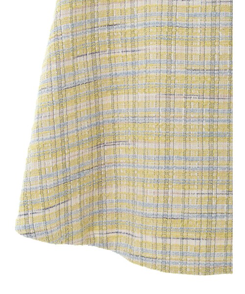 31 Sons de mode（トランテアン　ソン　ドゥ　モード）の「ボタン付ツイード台形スカート（スカート・レディース・ネイビー/イエロー・36/38）」の4枚目の写真