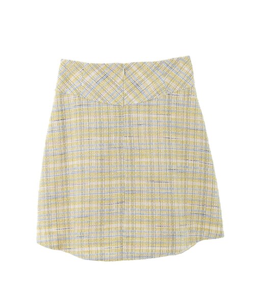 31 Sons de mode（トランテアン　ソン　ドゥ　モード）の「ボタン付ツイード台形スカート（スカート・レディース・ネイビー/イエロー・36/38）」の7枚目の写真