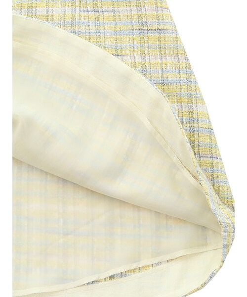 31 Sons de mode（トランテアン　ソン　ドゥ　モード）の「ボタン付ツイード台形スカート（スカート・レディース・ネイビー/イエロー・36/38）」の6枚目の写真