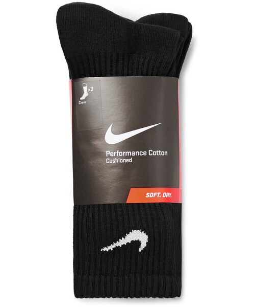 NIKE（ナイキ）の「Nike Three-Pack Cushioned Cotton-Blend Socks（ソックス/靴下・メンズ・Black・M/L/XL）」の2枚目の写真