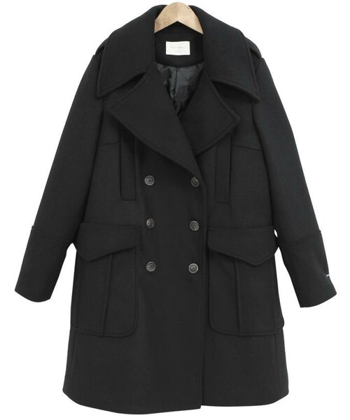 Dailyabout(デイリーアバウト)の「ベーシックウール混紡ダブルボタンロングコート(P0000WKP)(チェスターコート・レディース・FREE)」の1枚目の写真