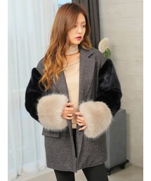 KORMARCH | フェイクファースリーブジャケット(ダウンジャケット/コート)