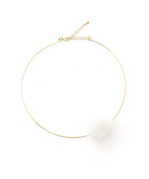 GRL（グレイル）の「ミンクファーチョーカー（ネックレス・レディース・ブラック/ホワイト・F）」の2枚目の写真