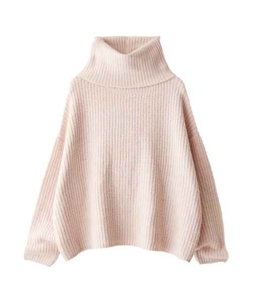 GRL（グレイル）の「オフタートルルーズニットトップス（ニット/セーター・レディース・ベージュ/ピンク/アイボリー/ブラック/ブルーグレー・F）」の5枚目の写真