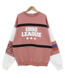 Dailyabout | レタリングプリントルーズフィット配色スウェット(P0000WMX)(スウェット)