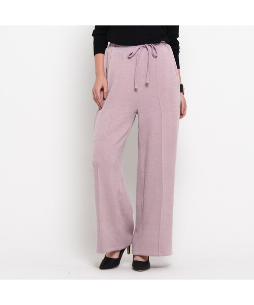 OZOC（オゾック）の「ニットソートワイドパンツ（その他・レディース・ピンク/ブラック/グレー・その他）」の4枚目の写真