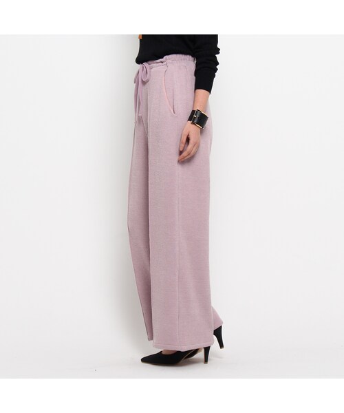 OZOC（オゾック）の「ニットソートワイドパンツ（その他・レディース・ピンク/ブラック/グレー・その他）」の5枚目の写真