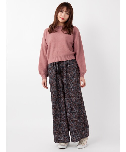 w closet（ダブルクローゼット）の「後ろレースアップブークレニット（トップス・レディース・グレー/Lピンク/Dピンク・FREE）」の11枚目の写真