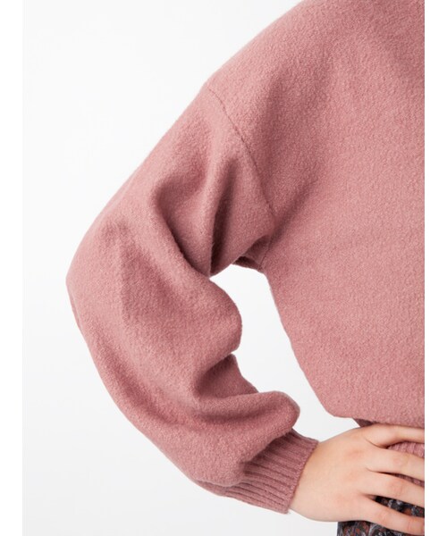 w closet（ダブルクローゼット）の「後ろレースアップブークレニット（トップス・レディース・グレー/Lピンク/Dピンク・FREE）」の8枚目の写真