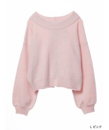 w closet | 後ろレースアップブークレニット(トップス)