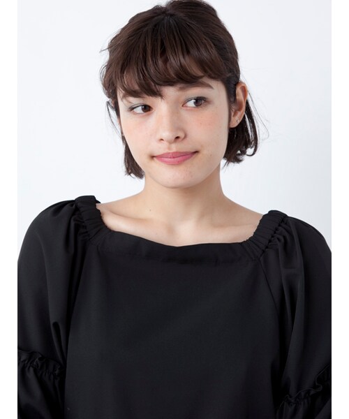 w closet(ダブルクローゼット)の「リボン付きバルーンスリーブプルオーバー(トップス・レディース・Lピンク/Dピンク/ブラック・FREE)」の7枚目の写真