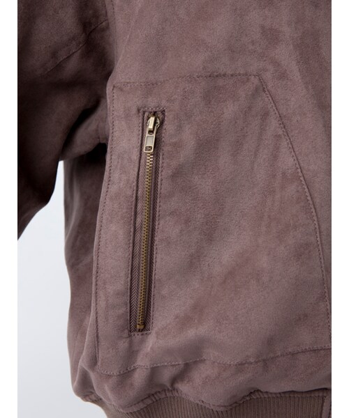 w closet(ダブルクローゼット)の「中綿入りスエードBIGブルゾン(ジャケット/アウター・レディース・ブラウン/モカ・FREE)」の9枚目の写真