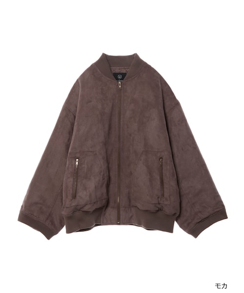 w closet(ダブルクローゼット)の「中綿入りスエードBIGブルゾン(ジャケット/アウター・レディース・ブラウン/モカ・FREE)」の2枚目の写真