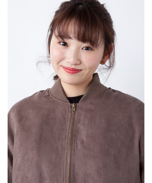 w closet(ダブルクローゼット)の「中綿入りスエードBIGブルゾン(ジャケット/アウター・レディース・ブラウン/モカ・FREE)」の6枚目の写真