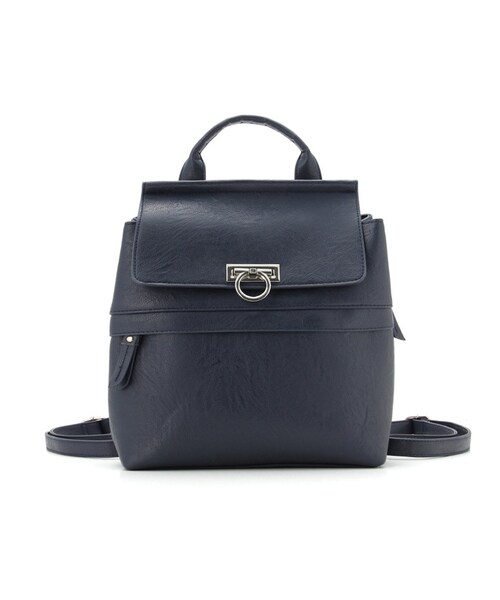 Honeys（ハニーズ）の「ＰＶＣ２Ｗａｙリュック（バッグ・レディース・オフ/クロ/コン）」の3枚目の写真