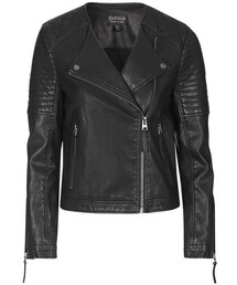 TOPSHOP | Topshop Quilted faux-leather biker(ライダースジャケット)