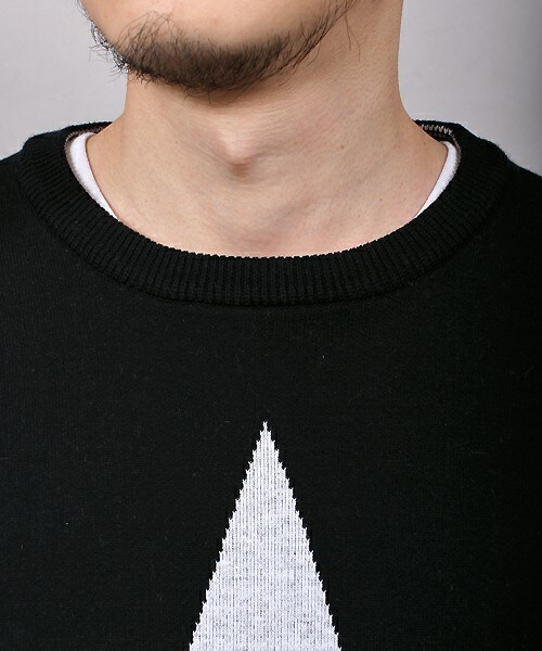 MIND BLOW（マインドブロウ）の「＜STAR柄＞リブニット（ニット/セーター・メンズ・ブラック/杢グレー/カーキ/ホワイト・M/L）」の11枚目の写真