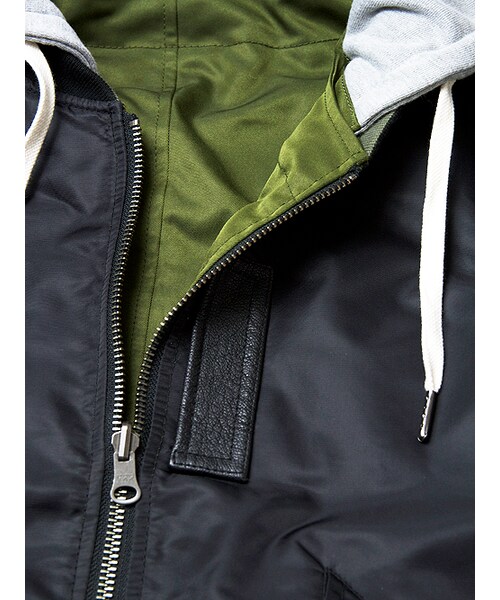 JACKROSE（ジャックローズ）の「3WAYフード付きリバーシブルMA-1 2017SS（ジャケット/アウター・メンズ・ブラック/カーキ・M/L/XL）」の9枚目の写真