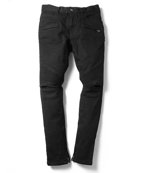 JACKROSE（ジャックローズ）の「ZIPダメージバイカーパンツ（パンツ・メンズ・ブラック・S/M/L）」の10枚目の写真