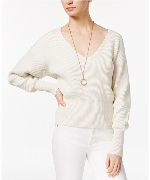 FREE PEOPLE(フリーピープル)の「Free People Allure V-Neck Pullover Sweater(ニット/セーター・レディース・White・S/L)」の1枚目の写真