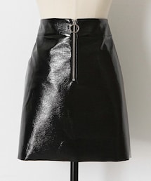 DHOLIC | フロントジップレザーライクミニスカート(スカート)