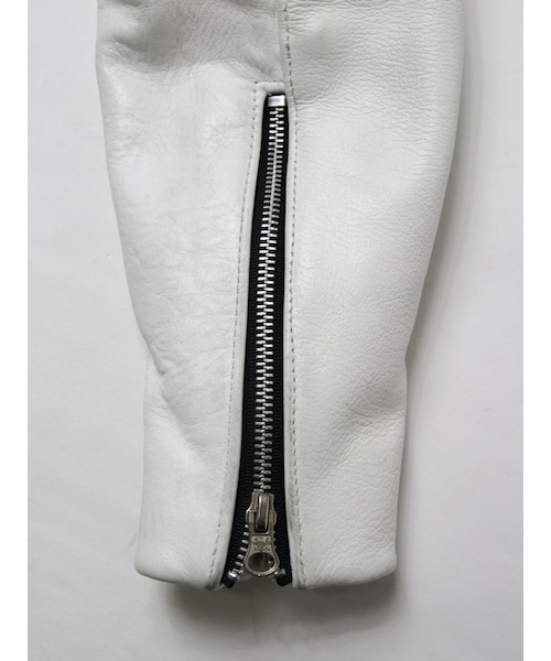Vanson ホワイト レザー シングルライダースジャケット　RJV 36 VANSON（ヴァンソン）の「×JACKROSE VINTAGE 9RJV シングルライダース