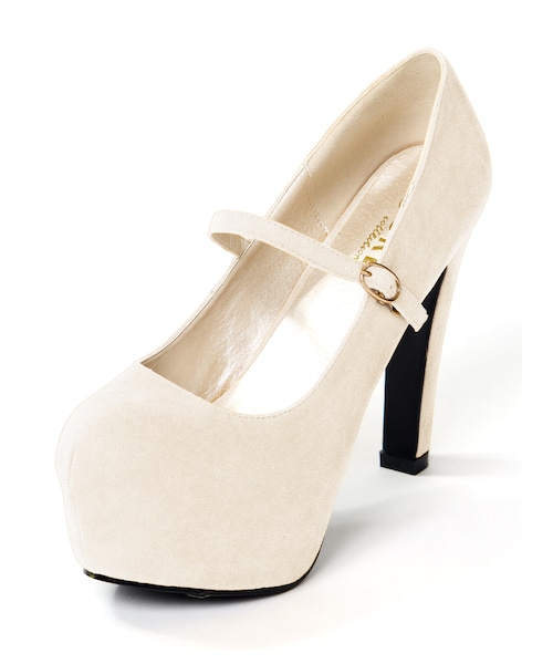 GRL（グレイル）の「ワンストラップスエードパンプス（パンプス・レディース・ブラック/レッド/ピンク/グリーン/ネイビー/グレー/ボルドー/アイボリー/ベージュ/キャメル/ツイード・24.5）」の2枚目の写真