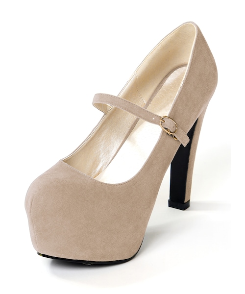 GRL（グレイル）の「ワンストラップスエードパンプス（パンプス・レディース・ブラック/レッド/ピンク/グリーン/ネイビー/グレー/ボルドー/アイボリー/ベージュ/キャメル/ツイード・24.5）」の5枚目の写真