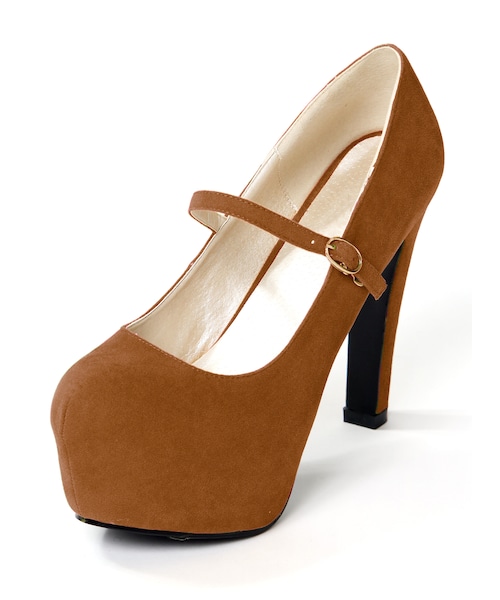 GRL（グレイル）の「ワンストラップスエードパンプス（パンプス・レディース・ブラック/レッド/ピンク/グリーン/ネイビー/グレー/ボルドー/アイボリー/ベージュ/キャメル/ツイード・24.5）」の4枚目の写真