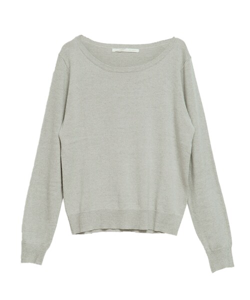 aimoha（アイモハ）の「ボートネックニットトップ（ニット/セーター・レディース・/グレー・ホワイト/M）」の2枚目の写真