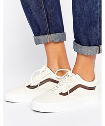 VANS | Vans Old Skool Trainers In Premium Cream And Tan Leather(スニーカー)