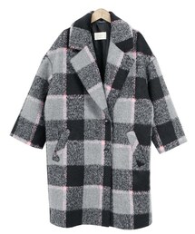 Dailyabout | チェックシングルボタンルーズフィットロングコート(P0000WMA)(チェスターコート)