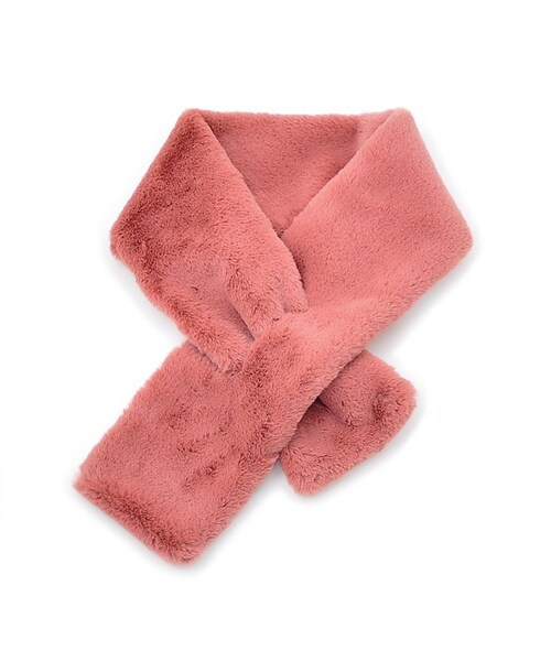 flower（フラワー）の「mofu mofu muffler2～モフモフマフラー2（マフラー・レディース・ivory/pink/gray・FREE）」の2枚目の写真