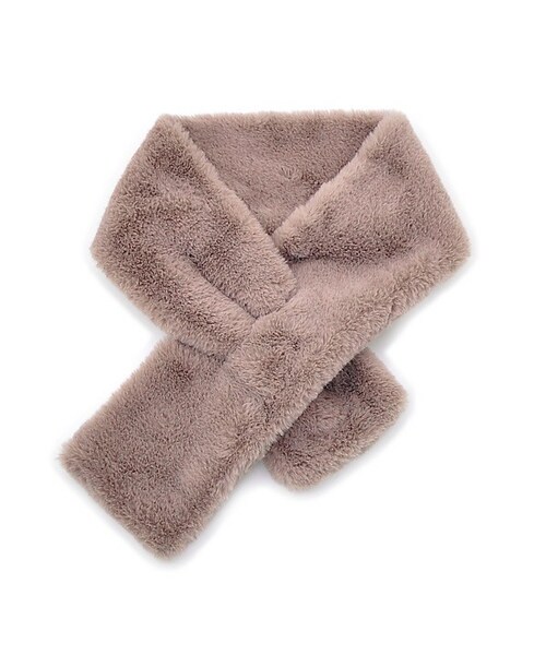 flower（フラワー）の「mofu mofu muffler2～モフモフマフラー2（マフラー・レディース・ivory/pink/gray・FREE）」の3枚目の写真