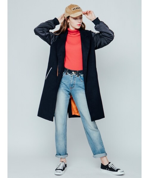 jouetie（ジュエティ）の「チェスターワン（ジャケット/アウター・レディース・ブラック/ネイビー/カーキ・M）」の4枚目の写真