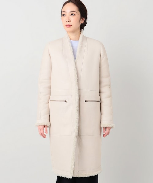 エディットフォールル コラボ ムートンジャケット ホワイト レディース