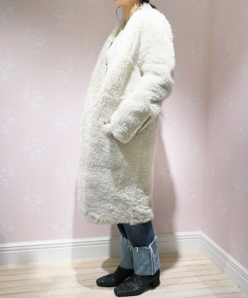 エディットフォールル コラボ ムートンジャケット ホワイト レディース 34 EDIT. FOR LULU（エディットフォールル）の「◇32PARADIS テディベア