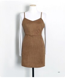 FLYMODEL | シンプルスリムフィットスエードキャミワンピ(P0000REQ)(ワンピース)