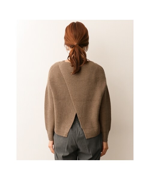 URBAN RESEARCH DOORS(アーバンリサーチドアーズ)の「バッククロス畦編みニット(その他・レディース・CAMEL/IVORY/GRAY・one)」の14枚目の写真