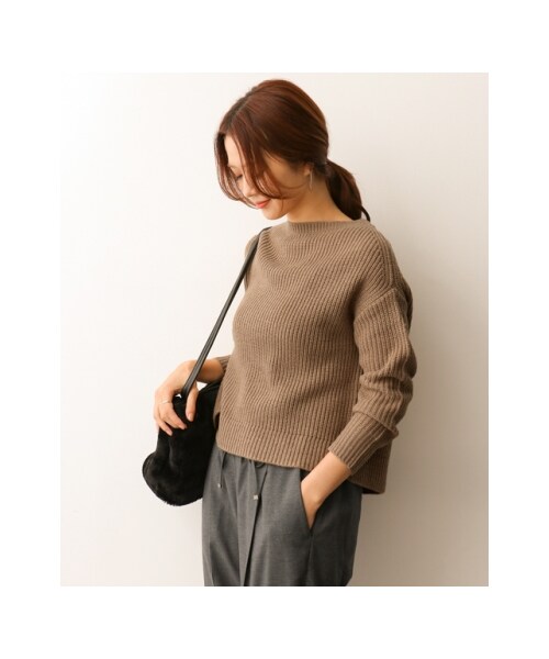 URBAN RESEARCH DOORS(アーバンリサーチドアーズ)の「バッククロス畦編みニット(その他・レディース・CAMEL/IVORY/GRAY・one)」の11枚目の写真