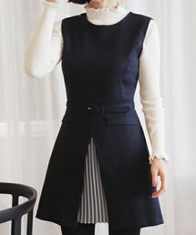 DHOLIC | ベルトSETプリーツレイヤードスリーブレスワンピース(ワンピース)