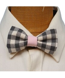 NIRAME.CO | 蝶ネクタイ　グレーチェック　ピンク(蝶ネクタイ)