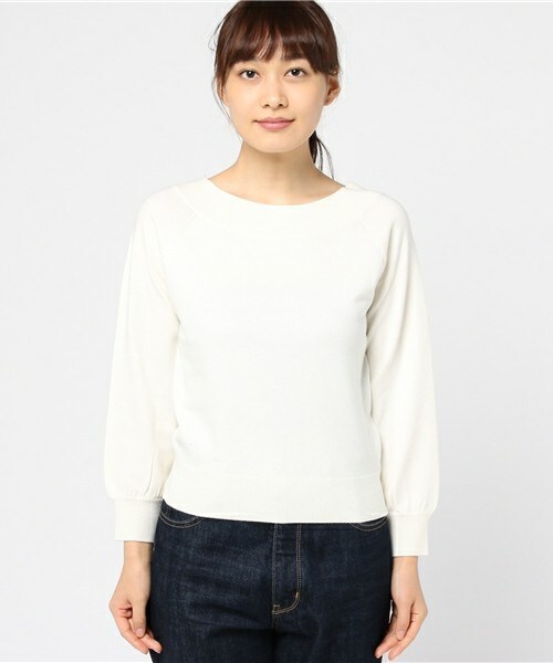 INTERPLANET（インタープラネット）の「4素材混前後2WAYニット（ニット/セーター・レディース・オフホワイト/ブラック/グレー/ピンクベージュ・FREE）」の5枚目の写真