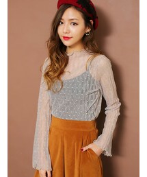 KORMARCH | ドットポイントワイドスリーブハイネックTシャツ(Tシャツ/カットソー)