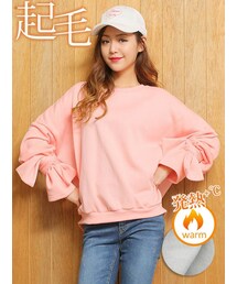 KORMARCH | 袖リボン付け裏起毛プルオーバー(ニット/セーター)