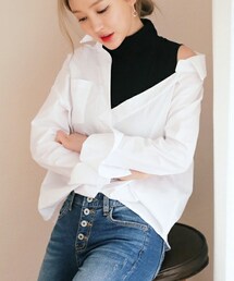 DHOLIC | 2TYPEタートルネックレイヤードシャツ(シャツ/ブラウス)