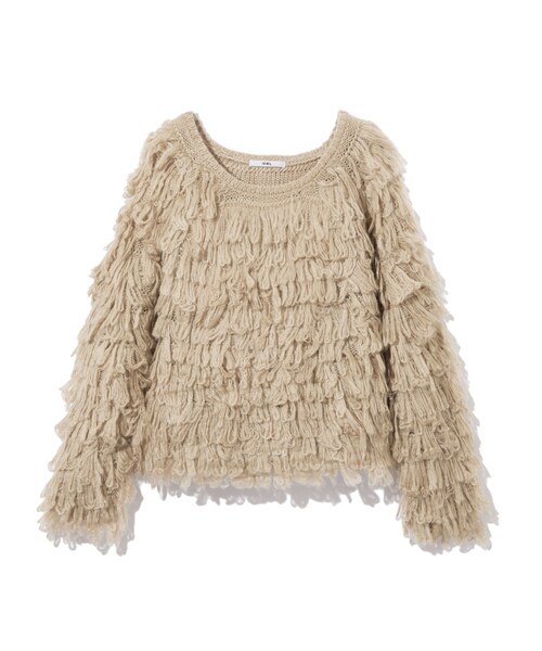 GRL（グレイル）の「ループヤーンニットトップス（ニット/セーター・レディース・ピンク/ブラック/ブラウン/アイボリー/ベージュ・F）」の5枚目の写真