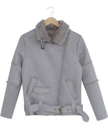 2PER | ベーシックフェイクムートンライダースジャケット(P0000EUL)(ムートンコート)